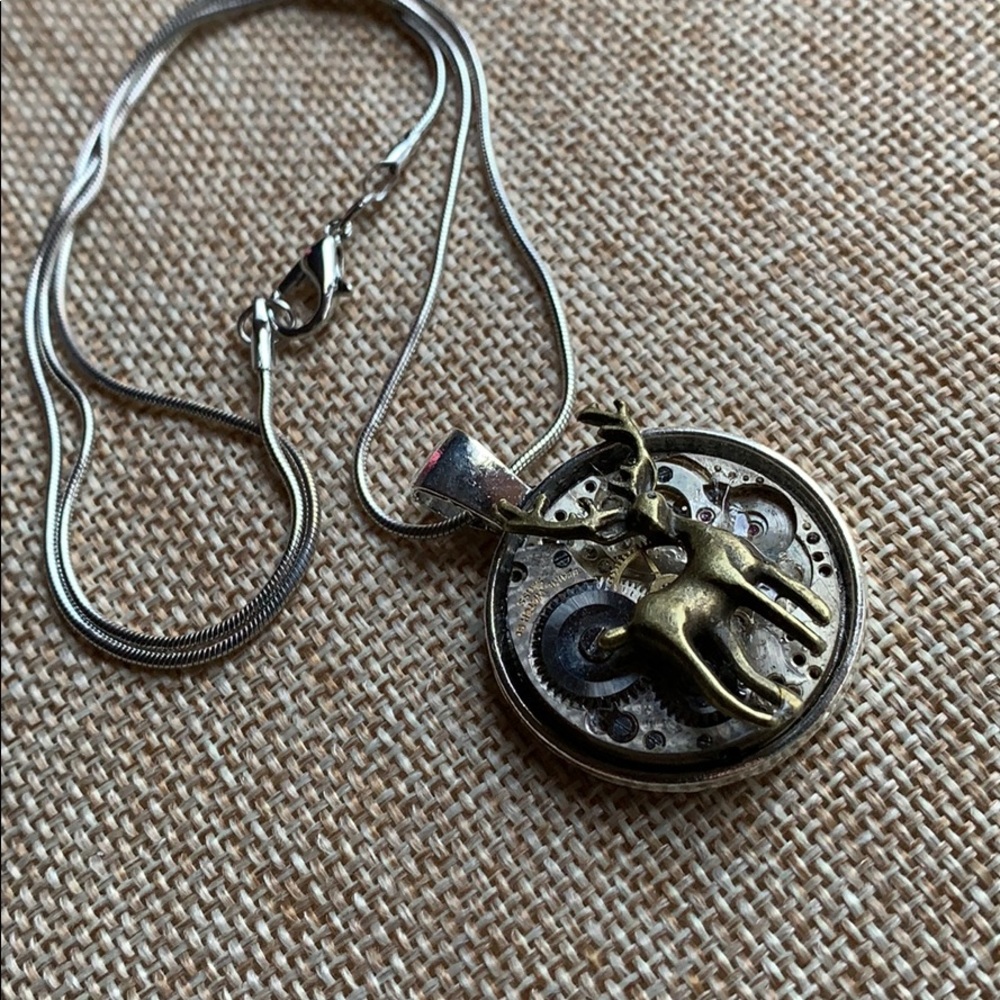 Deer Steampunk Necklace New - Picture 6 of 10